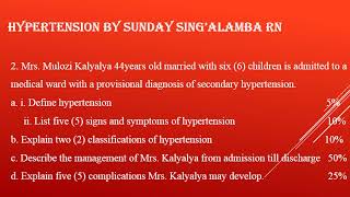 HYPERTENSION NMCZ past papers [upl. by Nickolai520]