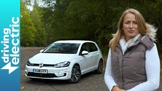 Volkswagen eGolf electric hatchback review  DrivingElectric [upl. by Turley]