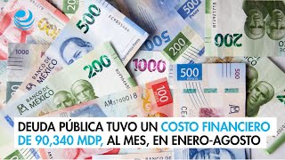 Deuda pública tuvo un costo financiero de 90340 mdp al mes en eneroagosto [upl. by Enirual]