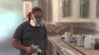 painting oak kitchen cabinets in white dove [upl. by Malkin631]