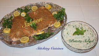 Baked Salmon amp Palestinian Potato Salad [upl. by Nevuer]