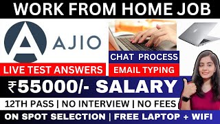 AJIO HIRING  LIVE TEST ANSWERS  WORK FROM HOME JOBS 2024  ONLINE JOBS AT HOME  JOBS FOR FRESHER [upl. by Tallia]