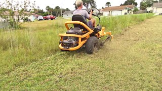 Mowing Tall Field Grass with my Cub Cadet Zero Turn [upl. by Enitnemelc]