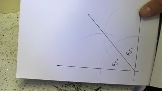 Finding 45 Degree From A Right Angle Using A Compass  How To Draw  Bisect  Bisection [upl. by Athiste263]