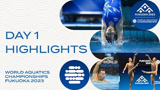 Day 1  Highlights  World Aquatics Championships Fukuoka 2023 [upl. by Lotsyrc]