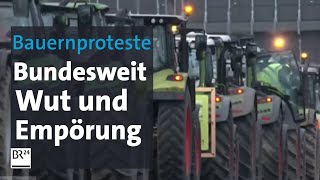 Bundesweite Bauernproteste Wut und Empörung wegen Kürzungen  BR24 [upl. by Schott789]