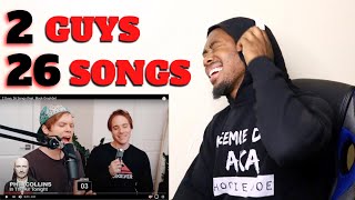 2 GUYS 26 SONGS feat Black Gryph0n REACTION [upl. by Ahcsas844]