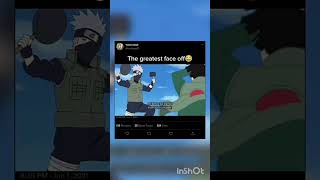 The greatest face off😂 kakashi friendship guynarutoracefunnyanime [upl. by Lucilla]