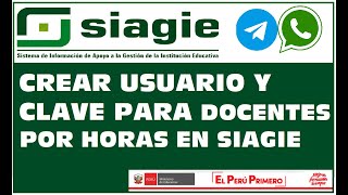 CREAR USUARIO Y CONTRASEÑA PARA DOCENTES EN SIAGIE [upl. by Latrell]