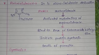 Metronidazole  structure mechanism of action synthesisuses Pharma Basics 04 Official [upl. by Pelage]