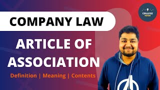 Article of Association  Company Documents  Company Law  Study at Home with me [upl. by Zeph]