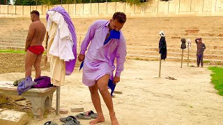 How To Wear A South Asia Mud Wrestling Game Castume  Tie Langot At Home For Workout [upl. by Merrell]