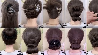 50 treandy hairstyles Simple n easy hairbun hairstyle  easy party hairstyles hairstyle for saree [upl. by Dorren]