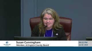 Arlington County Board Member Susan Cunninghams New Years Remarks [upl. by Breger]