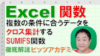 【Excel関数 徹底解説】複数の条件に合うデータをクロス集計する方法 [upl. by Shipp343]