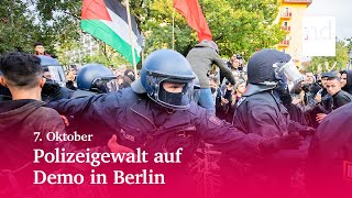 7 Oktober Polizeigewalt bei Demo in Berlin [upl. by Dunc]