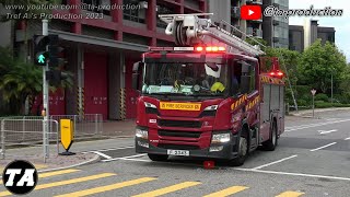 流浮山消防局去升降台 F2343  HKFSD Lau Fau Shan FIre Station Hydraulic Platform Turnout [upl. by Marilla]