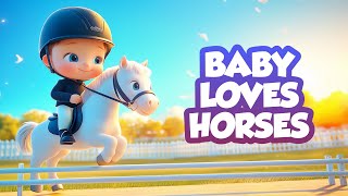 Baby rides a horse  Song for babies  Kids’ music video [upl. by Jallier]