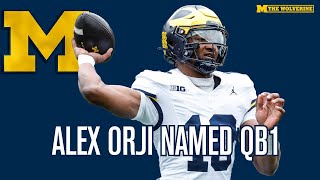 Alex Orji named Michigan Footballs QB1  Sherrone Moore reaction analysis more I GoBlue [upl. by Amian]