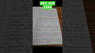 ESI ACT 1948 lawnotes lawdegree yogivemanauniversity [upl. by Gerbold]