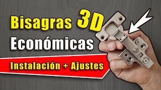 Bisagras de cazoleta con freno y ajuste 3D  Cómo colocar bisagras rectas para gabinetes de cocina [upl. by Garson523]