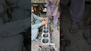 Engine sleeves installation  Cylinder sleeves pushing shorts engine mechanic mechanical viral [upl. by Peih]