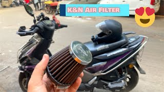 KampN Filter for Ntorq 125  😍  Tvs Ntorq Modified With Performance Air Filter KampN  Motovlog [upl. by Ainehs]