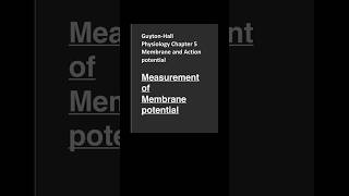 Guyton Chap 5 Measurement of membrane potential [upl. by Liahcim139]