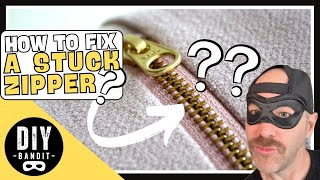 🔥 HOW TO FIX A STUCK JAMMED OR BROKEN ZIPPER➔ AN EASY DIY TRICK [upl. by Nednil623]