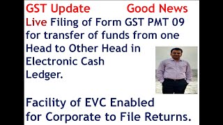 English Live Session Filing of Form PMT 09 for Transfer of Fund from 1 Head to Other in Cash Ledger [upl. by Serles]