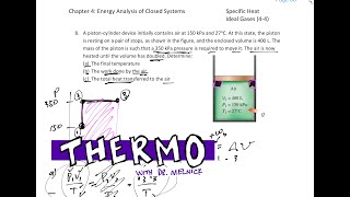 Thermodynamics  44 Ideal Gas Specific Heat example 4 [upl. by Gudrun563]