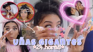 🤯😰24H CON UÑAS GIGANTES muy extremo  Sofi Muñoz [upl. by Schultz422]