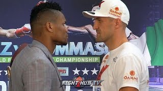 ELEIDER ALVAREZ GIVES SERGEY KOVALEV A DEATH STARE DURING KOVALEV ALVAREZ 2 PRESS CONFERENCE [upl. by Jeremiah25]