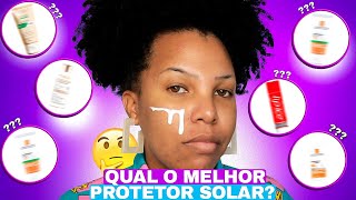 TESTEI OS MELHORES PROTETORES SOLARES PARA PELE NEGRA E OLEOSA [upl. by Teddi]