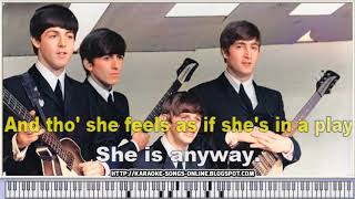 The Beatles  Penny Lane  Karaoke Instrumental Version with virtual piano amp lyrics [upl. by Annaitsirhc]