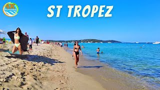 Stunning 4K Beach Walk in Saint Tropez  August 2023 Escape 🏖️ [upl. by Nhguavoj]