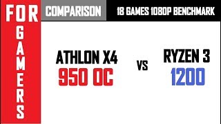 GTX 1050  OC AMD Athlon X4 950 VS Ryzen 3 1200  Comparison [upl. by Sami]