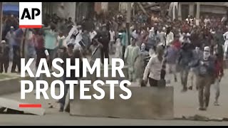 Multiple Kashmir protests against Indian rule [upl. by Acinom436]