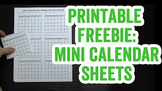 Free Printable Mini Calendar [upl. by Colpin486]