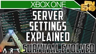 ARK XB1  UPDATE v732 SERVER SETTINGS EXPLAINED ARK XBOX ONE SETTINGS [upl. by Llenrod740]