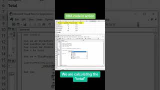 VBA Code Caculate Total shortsvideo vbacode [upl. by Aikemit588]