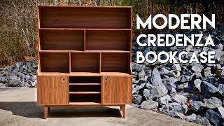 Building A Modern Credenza Bookcase  How To  Woodworking [upl. by Yve]