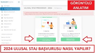 2024 ULUSAL STAJ PROGRAMI BAŞVURUSU NASIL YAPILIR GÖRÜNTÜLÜ ANLATIM [upl. by Icam]