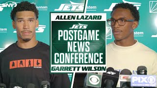 Garrett Wilson amp Allen Lazard on Aaron Rodgers performance in Jets dominant win over the Pats  SNY [upl. by Blane432]