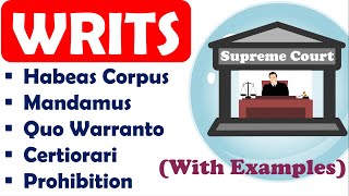 5 types of Writs in engConstitutional RemediesArticle32 amp 226fundamental rightindian polityupsc [upl. by Koller]