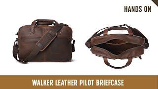 Walker Leather Pilot Briefcase in Vintage Oak  Hands On [upl. by Swisher]