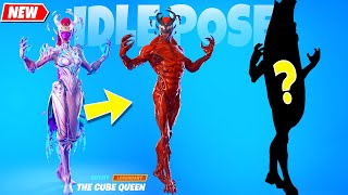 What Happens If Venom amp Carnage uses The Cube Queen Pose in Fortnite シ [upl. by Romulus]