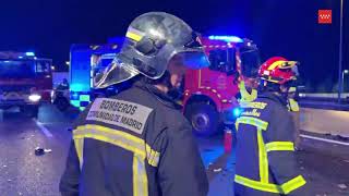 Bomberos y sanitarios explican trágico accidente A6 Las Rozas conductor y 2 muertos 1 policía [upl. by Onirefez]