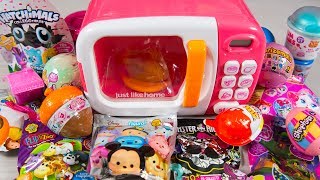 HUGE Magic Microwave Toy Opening Kid Surprise Toys Blind Bags Egg Toys for Girls Kinder Playtime [upl. by Danczyk]