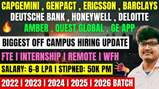 Biggest Hiring  Capgemini New Hiring  OFF Campus Drive  Freshers  FTE  Intern  20262022 Batch [upl. by Anirbak]